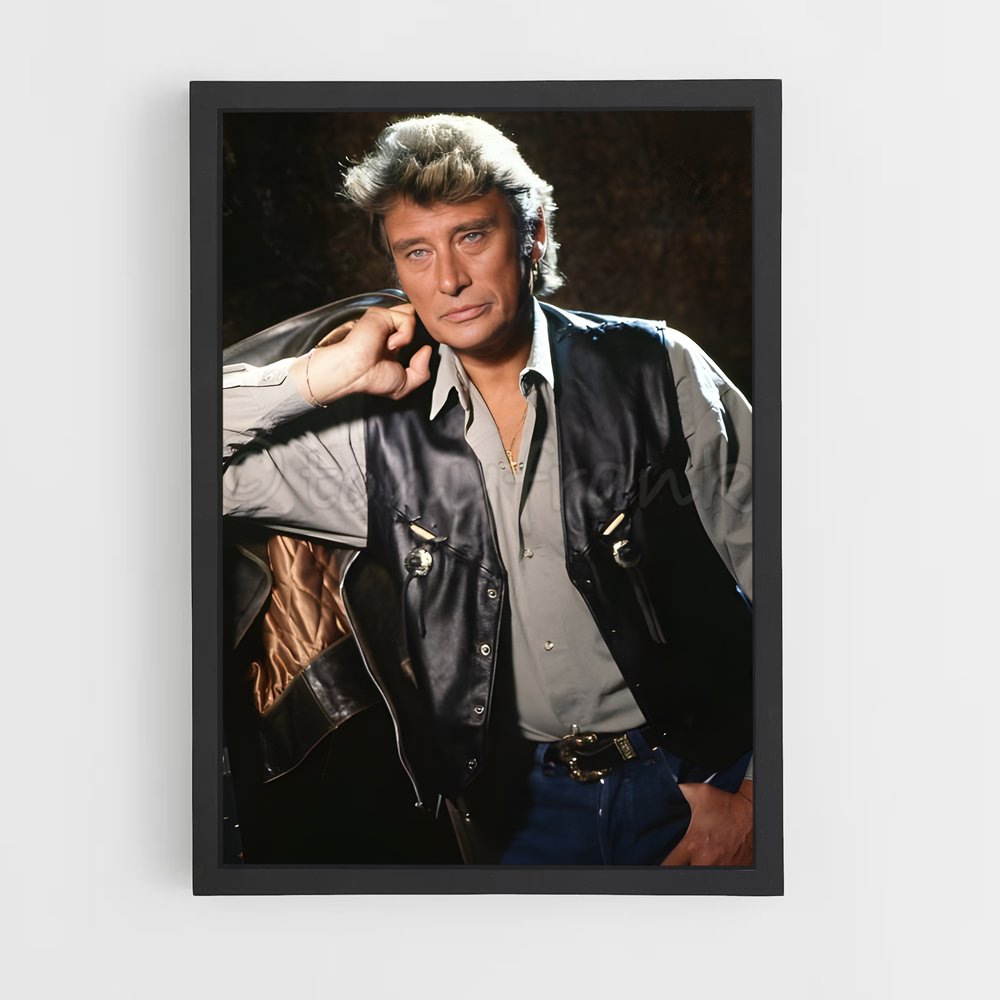 ap-johnny hallyday-10 cadre Noir