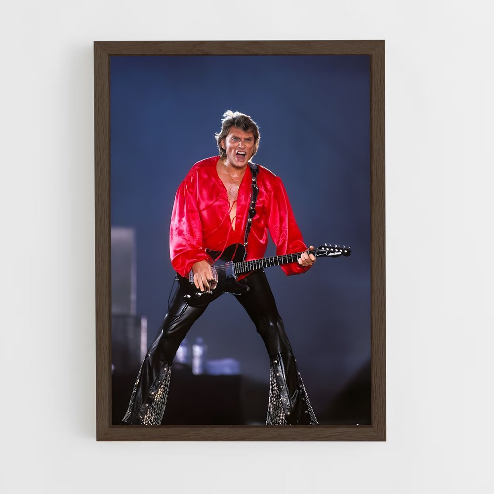 ap-johnny hallyday-13 cadre Bois foncé