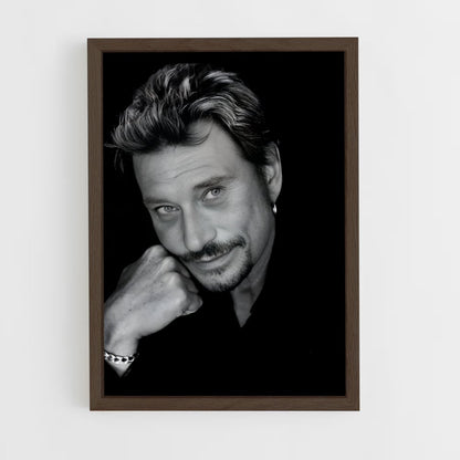 ap-johnny hallyday-2 cadre Bois foncé