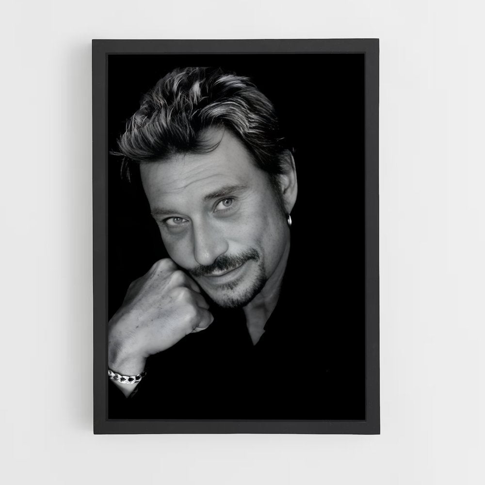 ap-johnny hallyday-2 cadre Noir