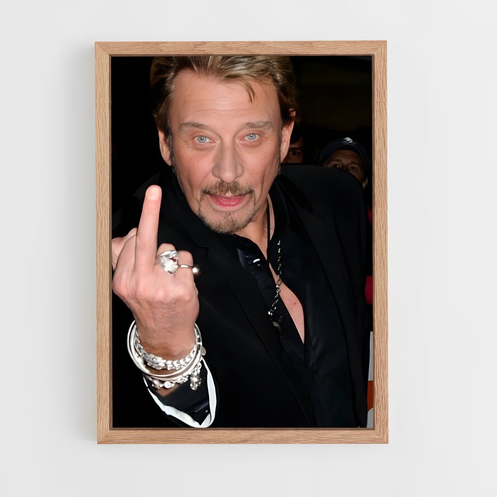 ap-johnny hallyday-3 cadre Bois clair