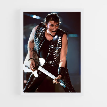 ap-johnny hallyday-4 cadre Blanc
