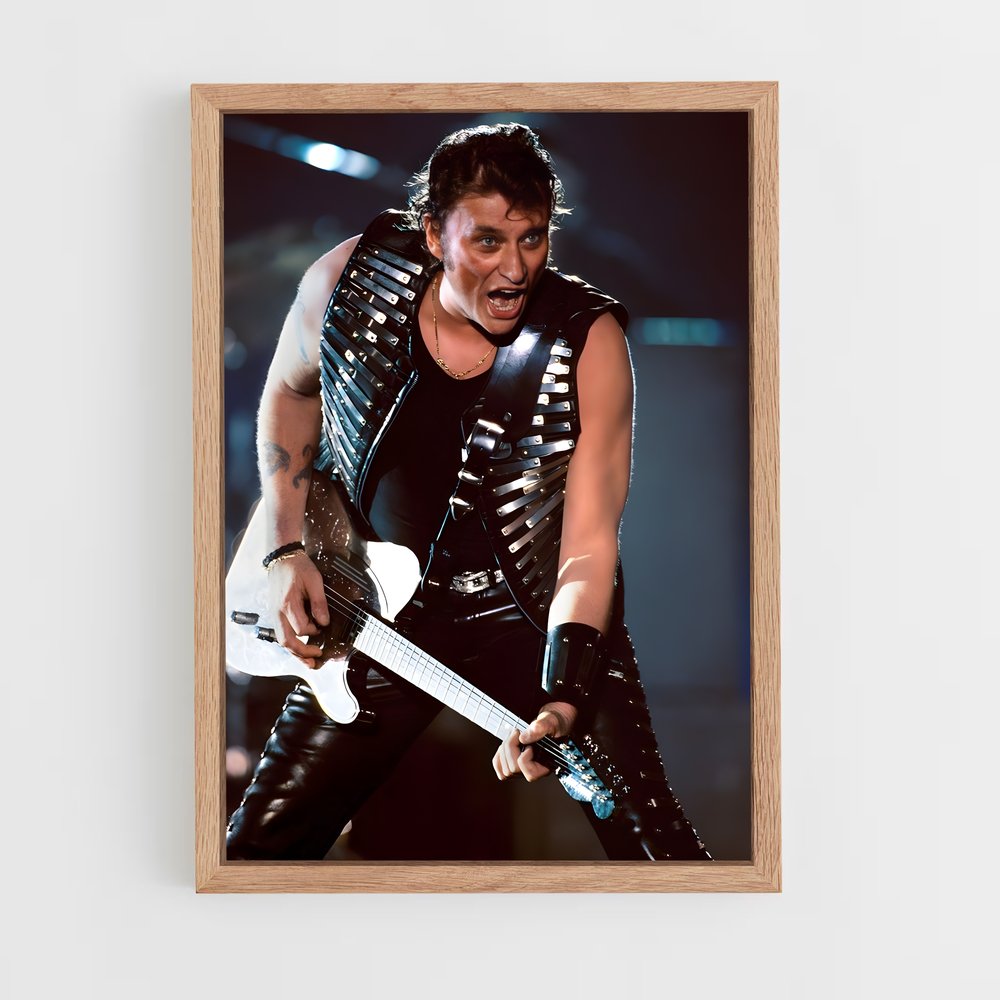 ap-johnny hallyday-4 cadre Bois clair