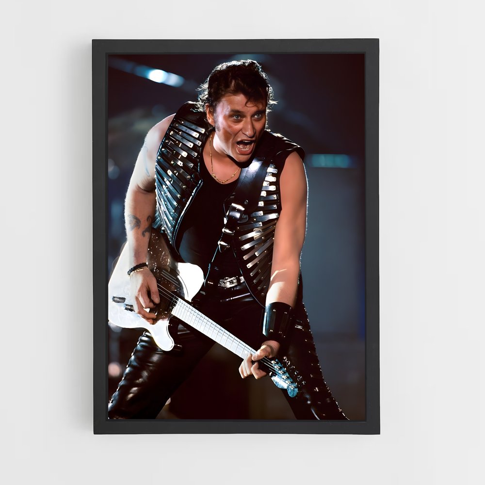 ap-johnny hallyday-4 cadre Noir