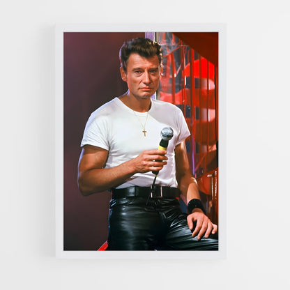 ap-johnny hallyday-9 cadre Blanc
