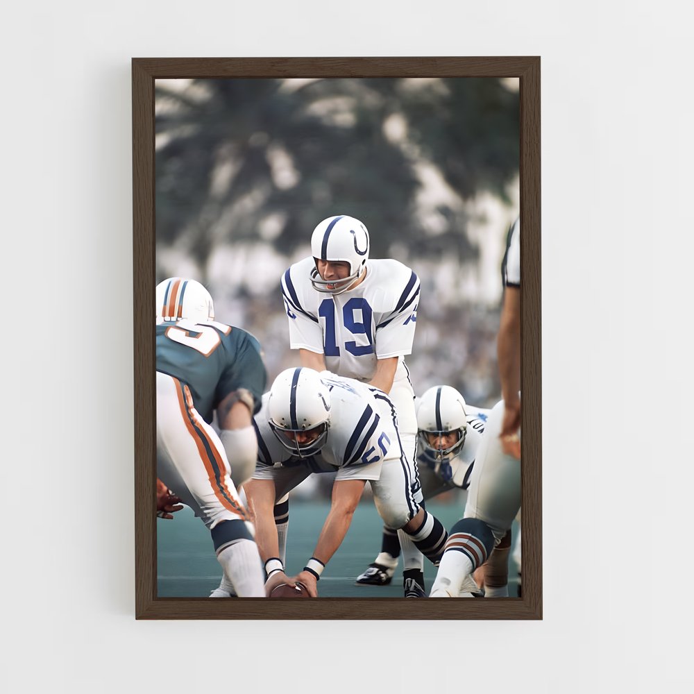 ap-johnny unitas-4 cadre Bois foncé
