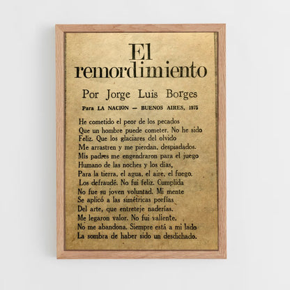 ap-jorge luis borges-3 cadre Bois clair