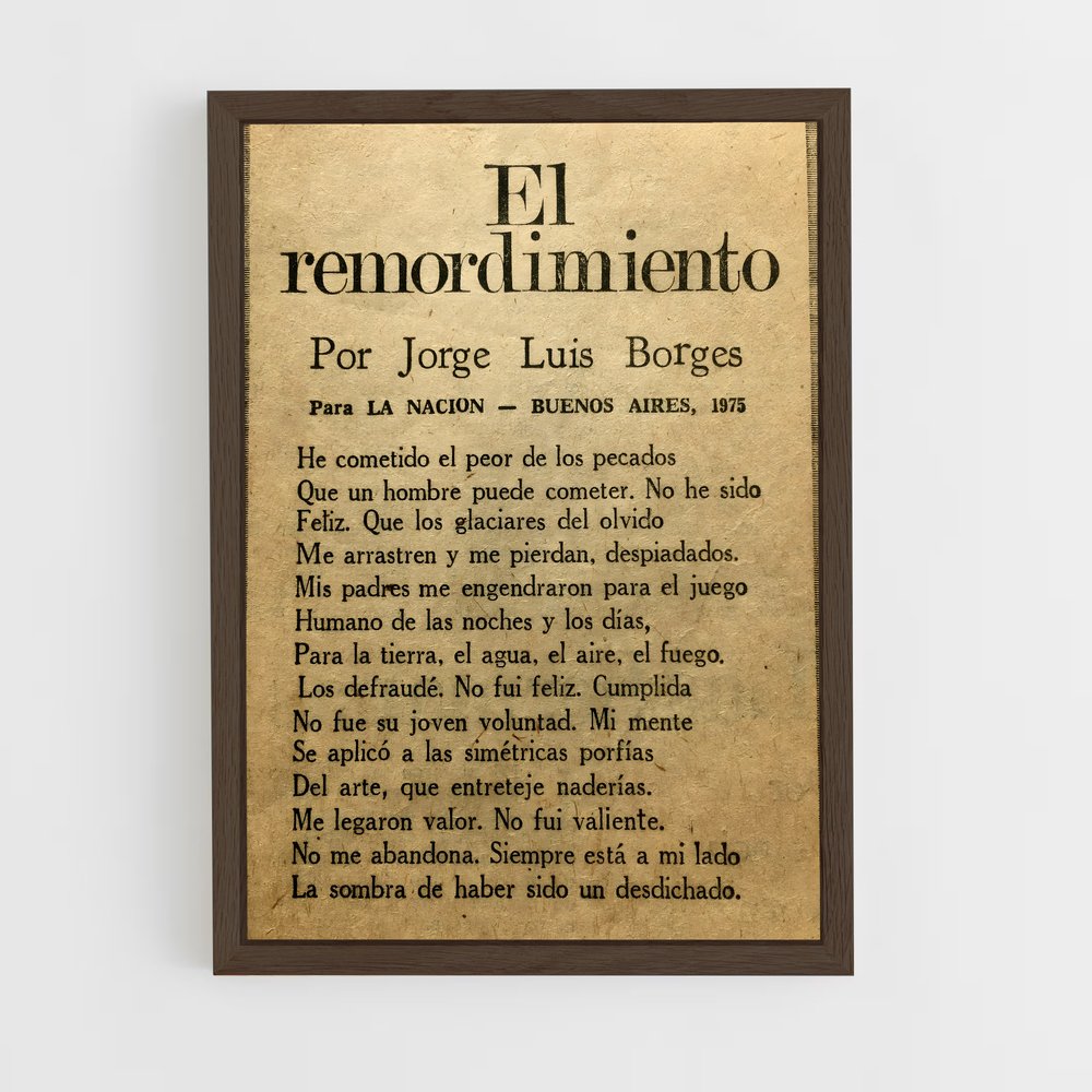 ap-jorge luis borges-3 cadre Bois foncé