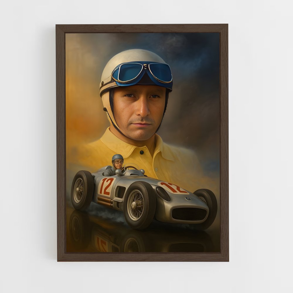 ap-juan manuel fangio-4 cadre Bois foncé