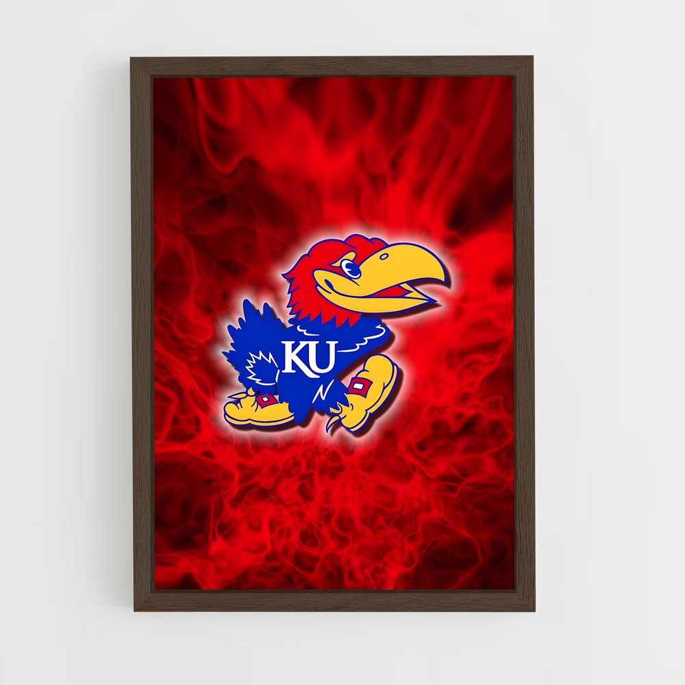 ap-kansas jayhawks-3 cadre Bois foncé