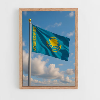 ap-kazakhstan flag-1 cadre Bois clair