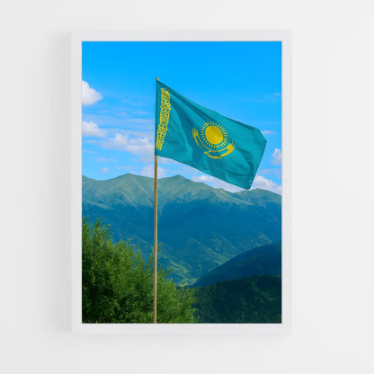 ap-kazakhstan flag-3 cadre Blanc