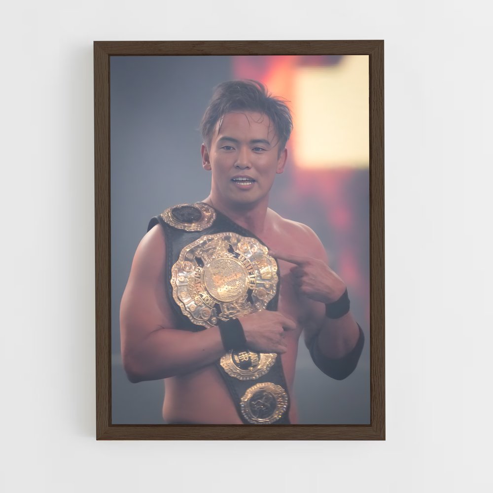 ap-kazuchika okada-3 cadre Bois foncé