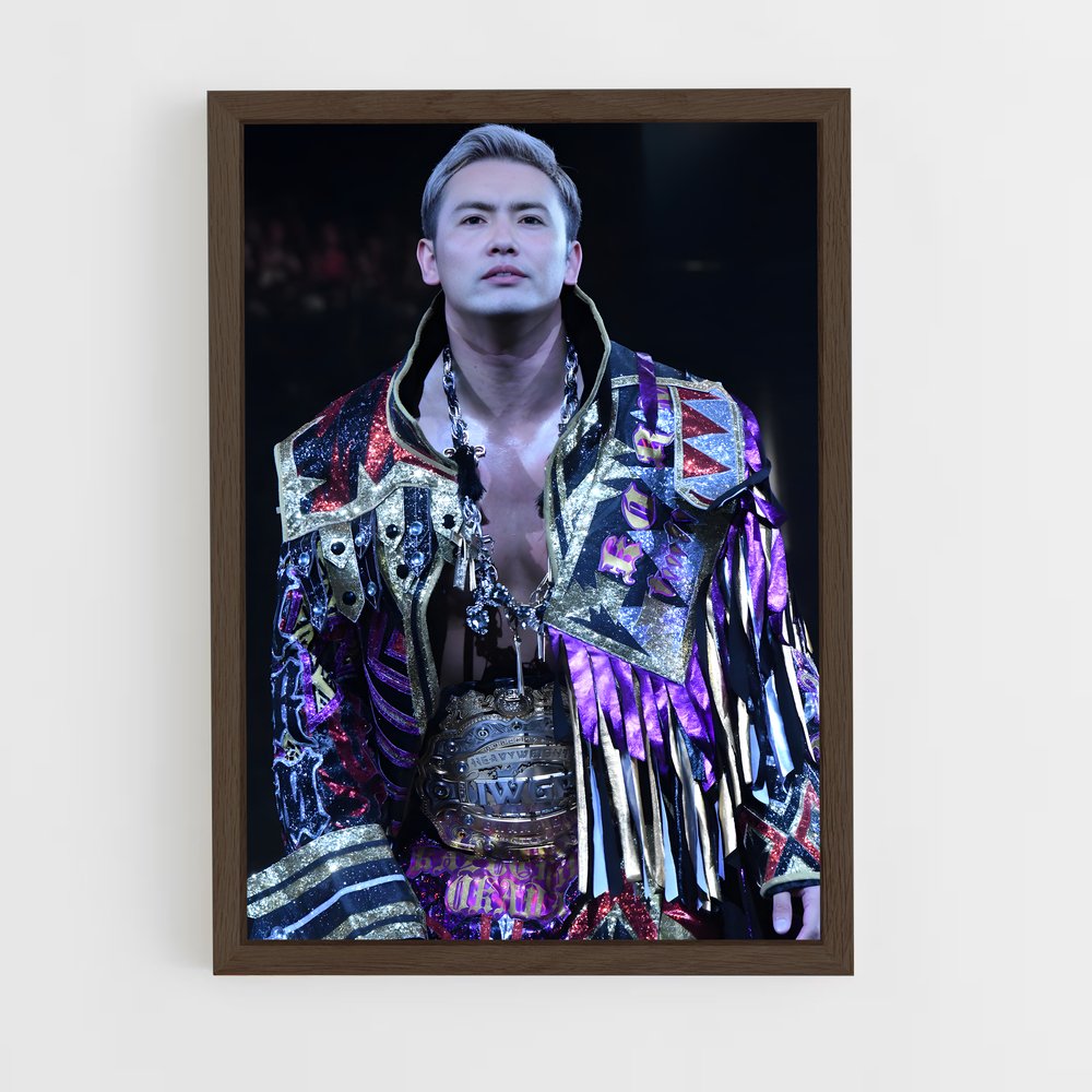 ap-kazuchika okada-6 cadre Bois foncé