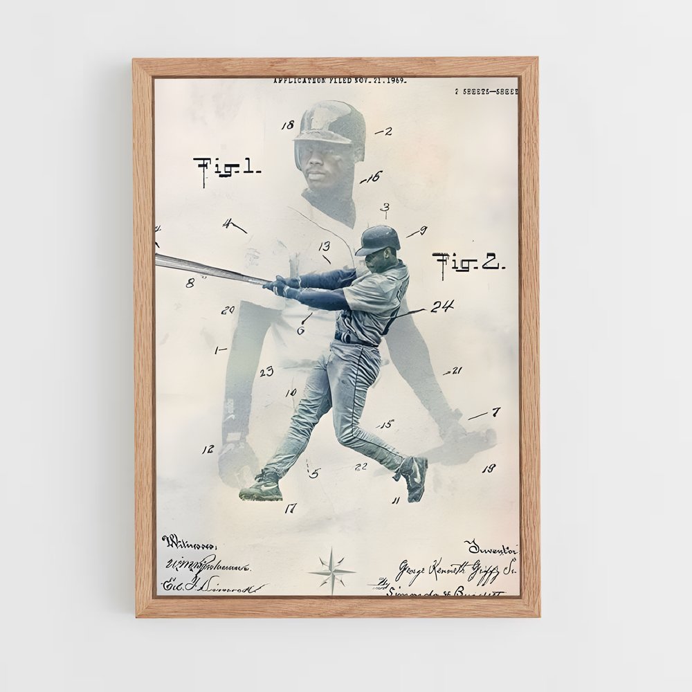 ap-ken griffey jr-5 cadre Bois clair