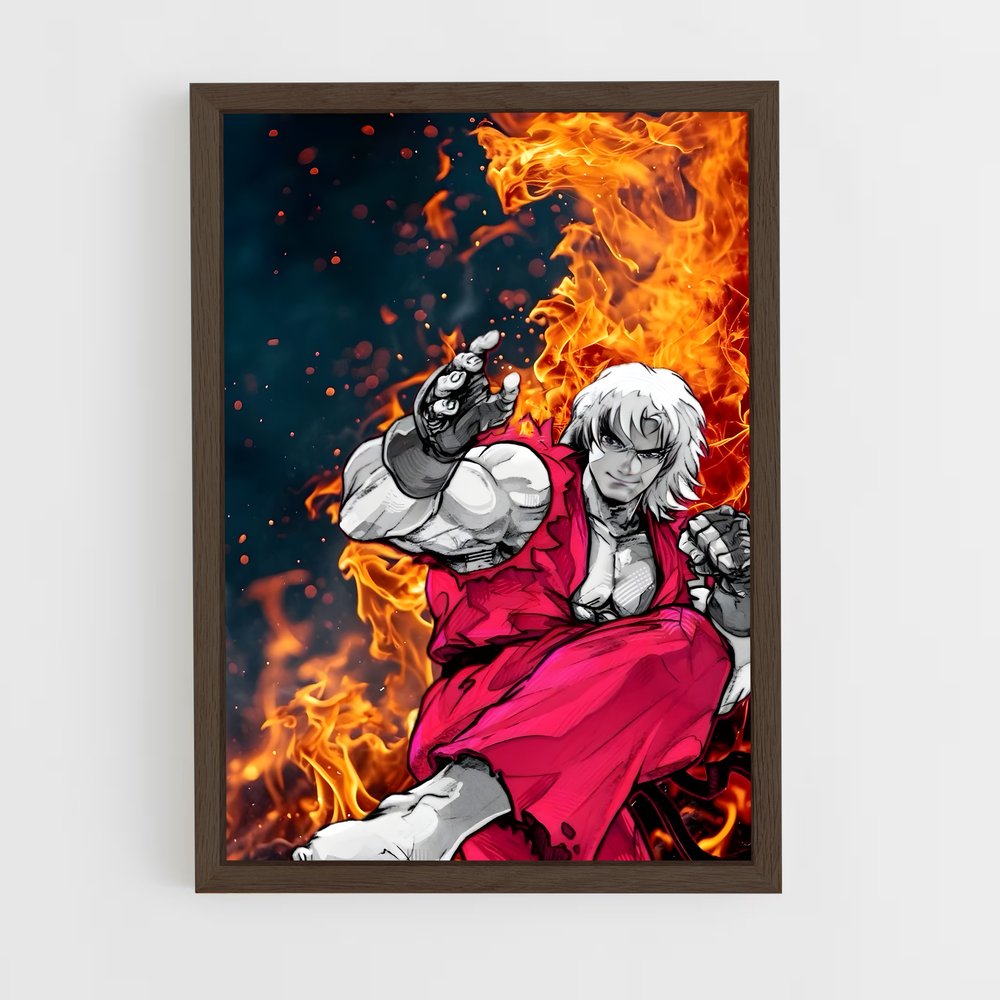 ap-ken street fighter-7 cadre Bois foncé
