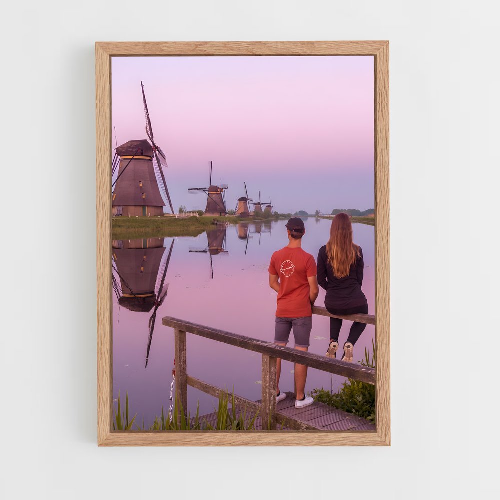ap-kinderdijk windmills-1 cadre Bois clair