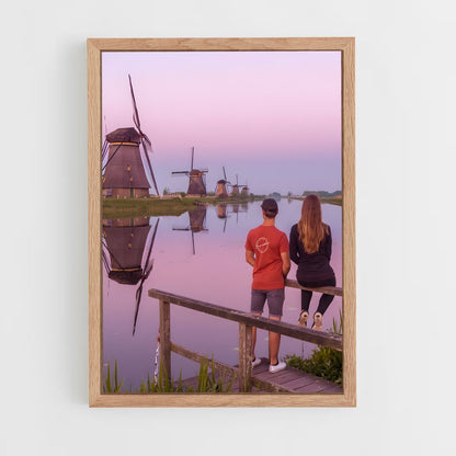 ap-kinderdijk windmills-1 cadre Bois clair