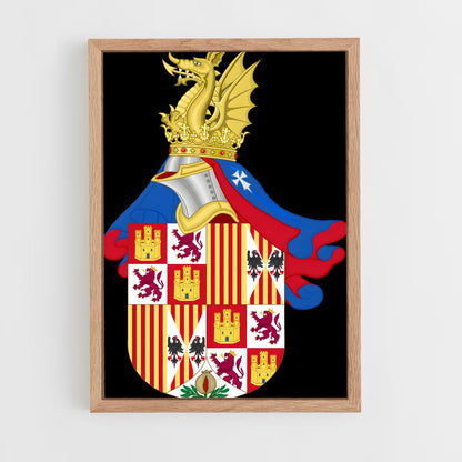ap-kingdom of aragon flag-1 cadre Bois clair