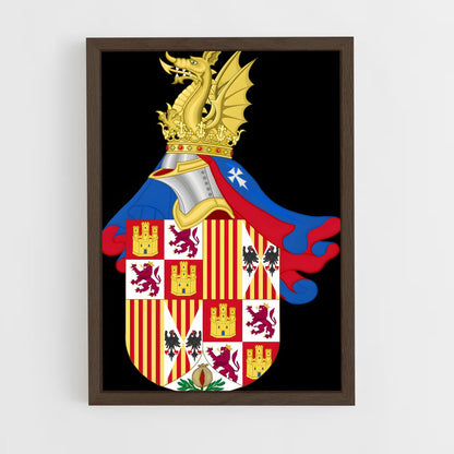 ap-kingdom of aragon flag-1 cadre Bois foncé