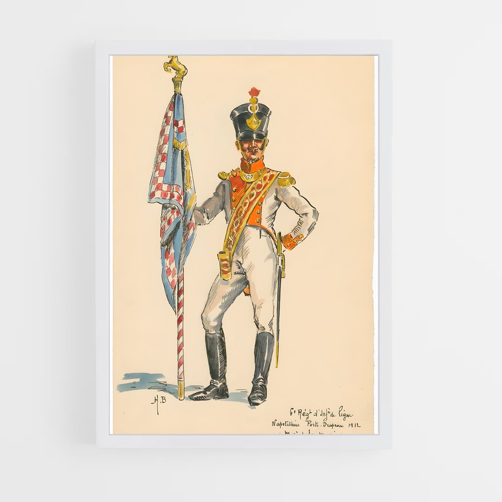 ap-kingdom of naples flag-1 cadre Blanc