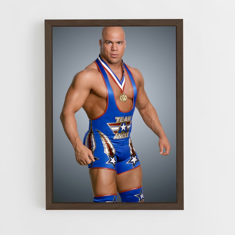 ap-kurt angle-1 cadre Bois foncé