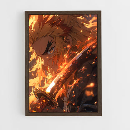 ap-kyojuro rengoku-10 cadre Bois foncé