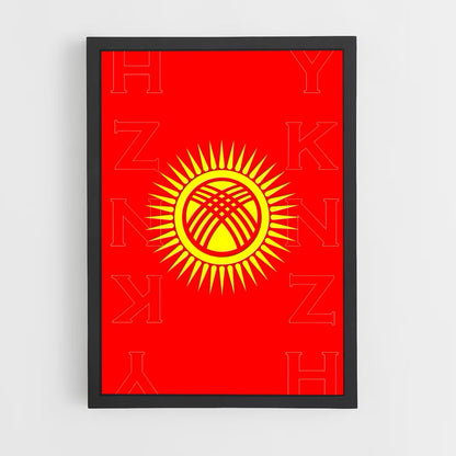 ap-kyrgyzstan flag-3 cadre Noir