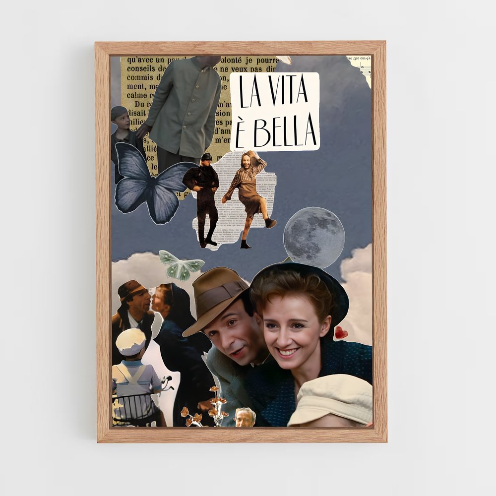 ap-la vita e bella-5 cadre Bois clair