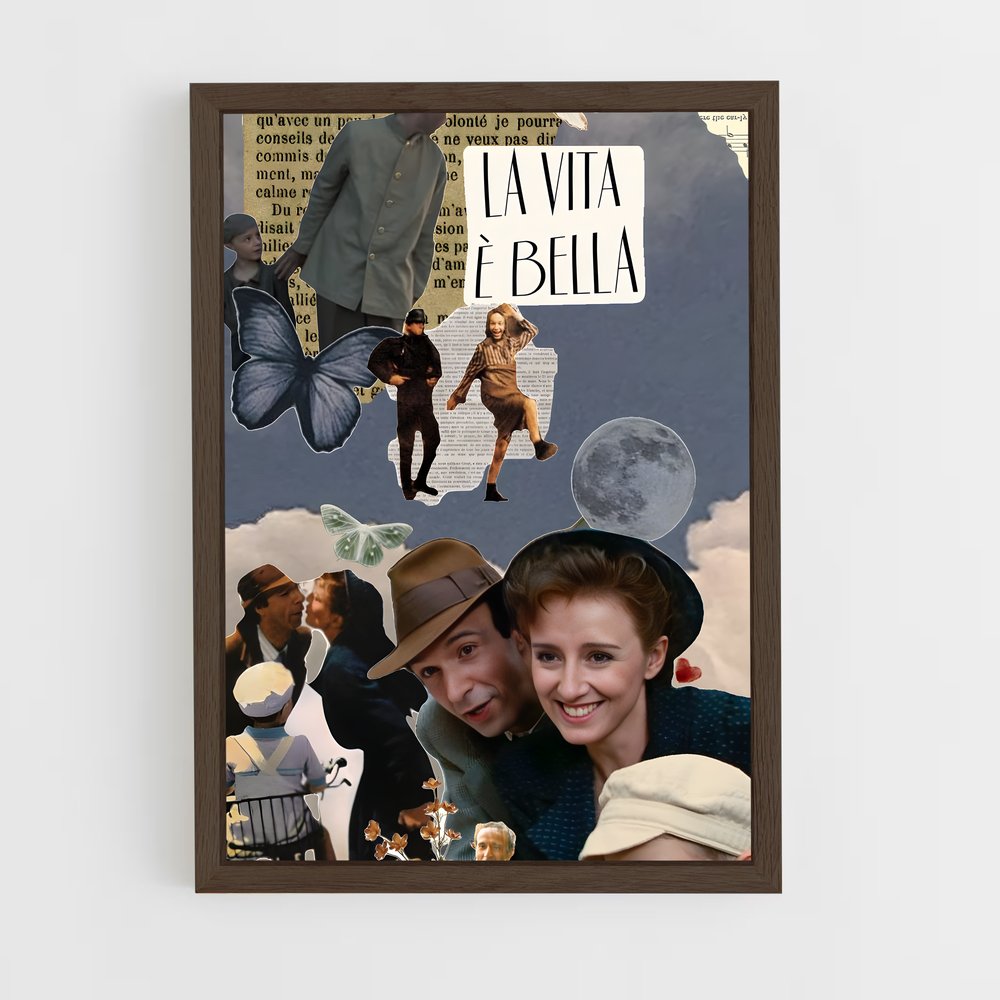 ap-la vita e bella-5 cadre Bois foncé