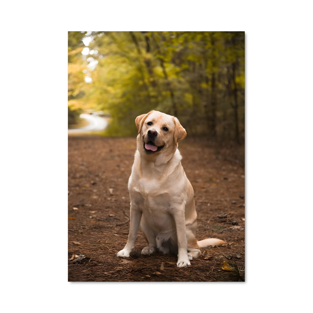 Poster Labrador en Forêt