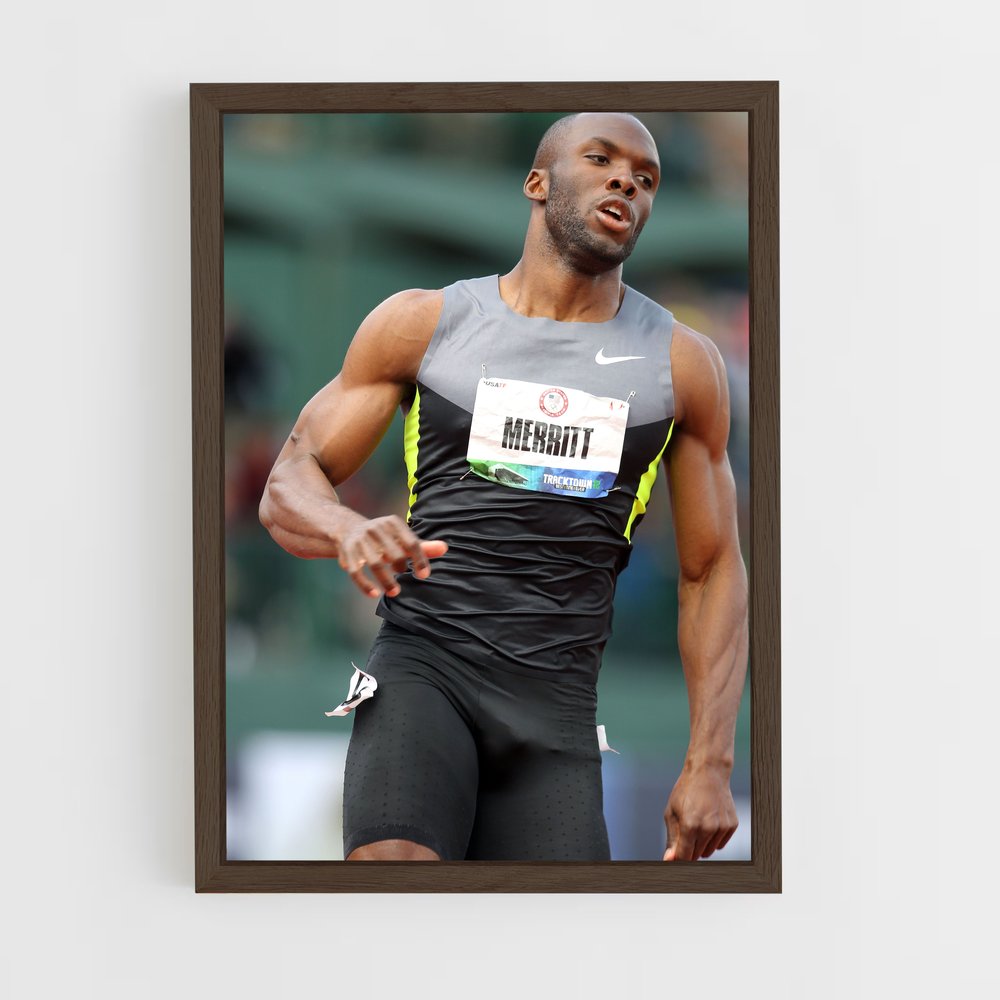 ap-lashawn merritt-1 cadre Bois foncé