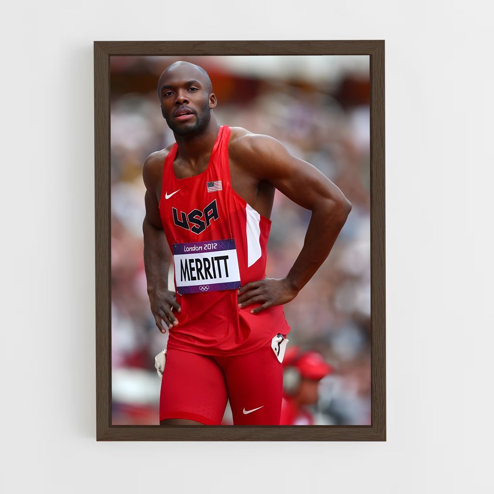 ap-lashawn merritt-6 cadre Bois foncé