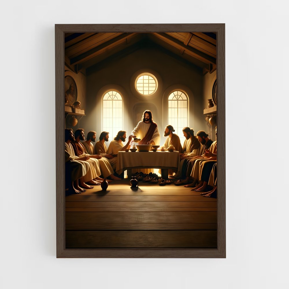 ap-last supper-2 cadre Bois foncé