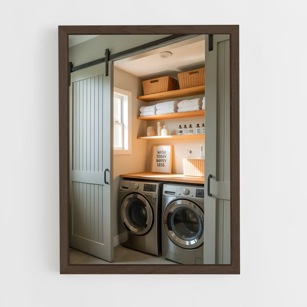 ap-laundry room-10 cadre Bois foncé