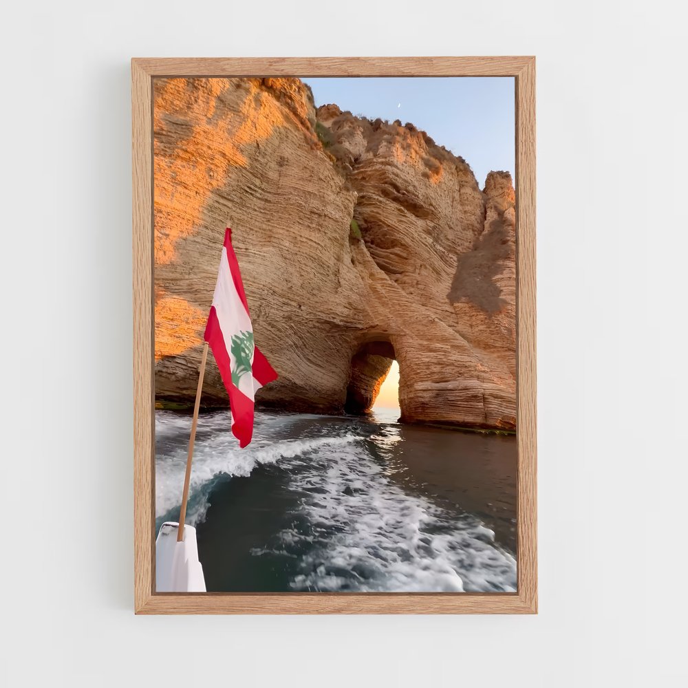 ap-lebanon flag-2 cadre Bois clair