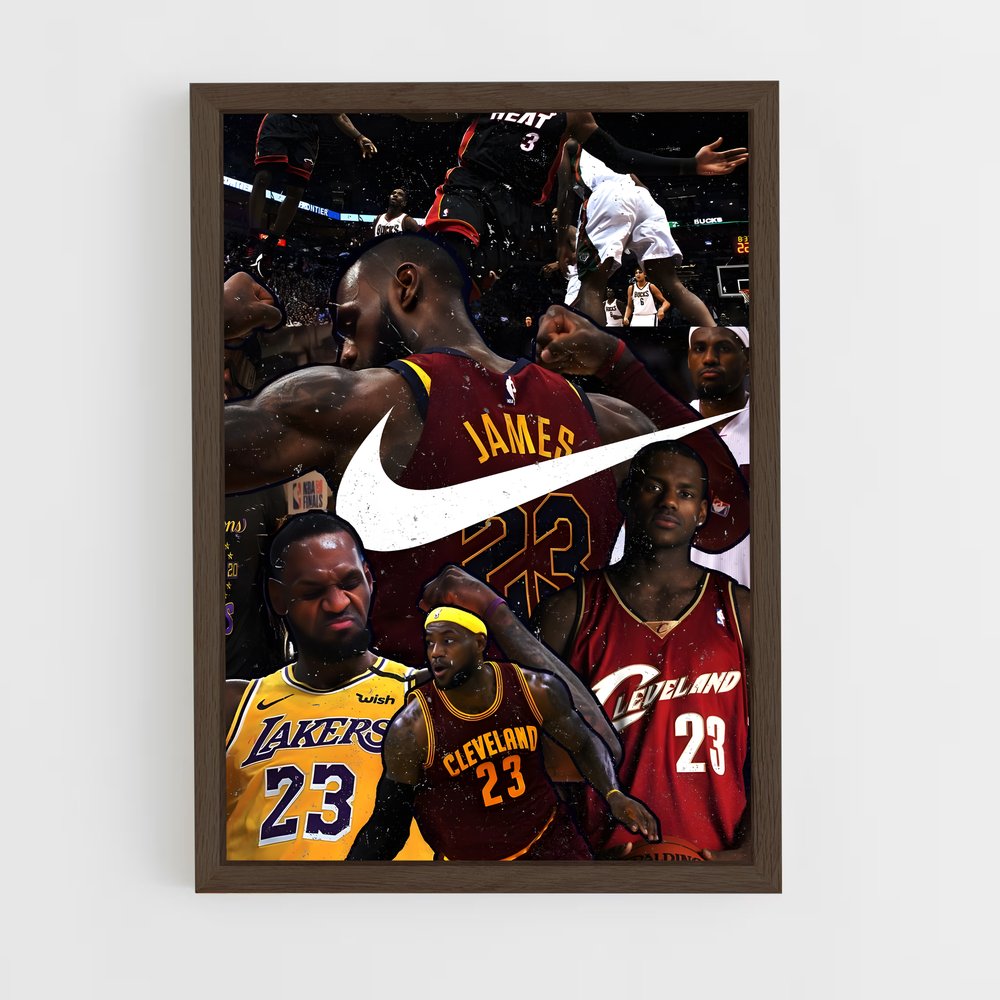 ap-lebron james-2 cadre Bois foncé