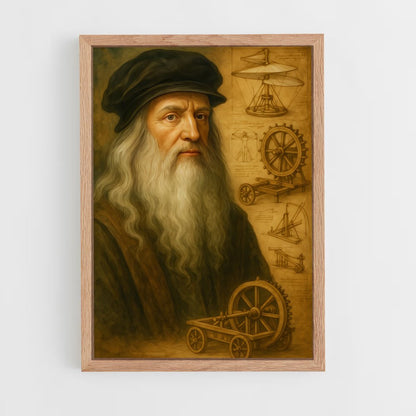 ap-leonardo da vinci-3 cadre Bois clair