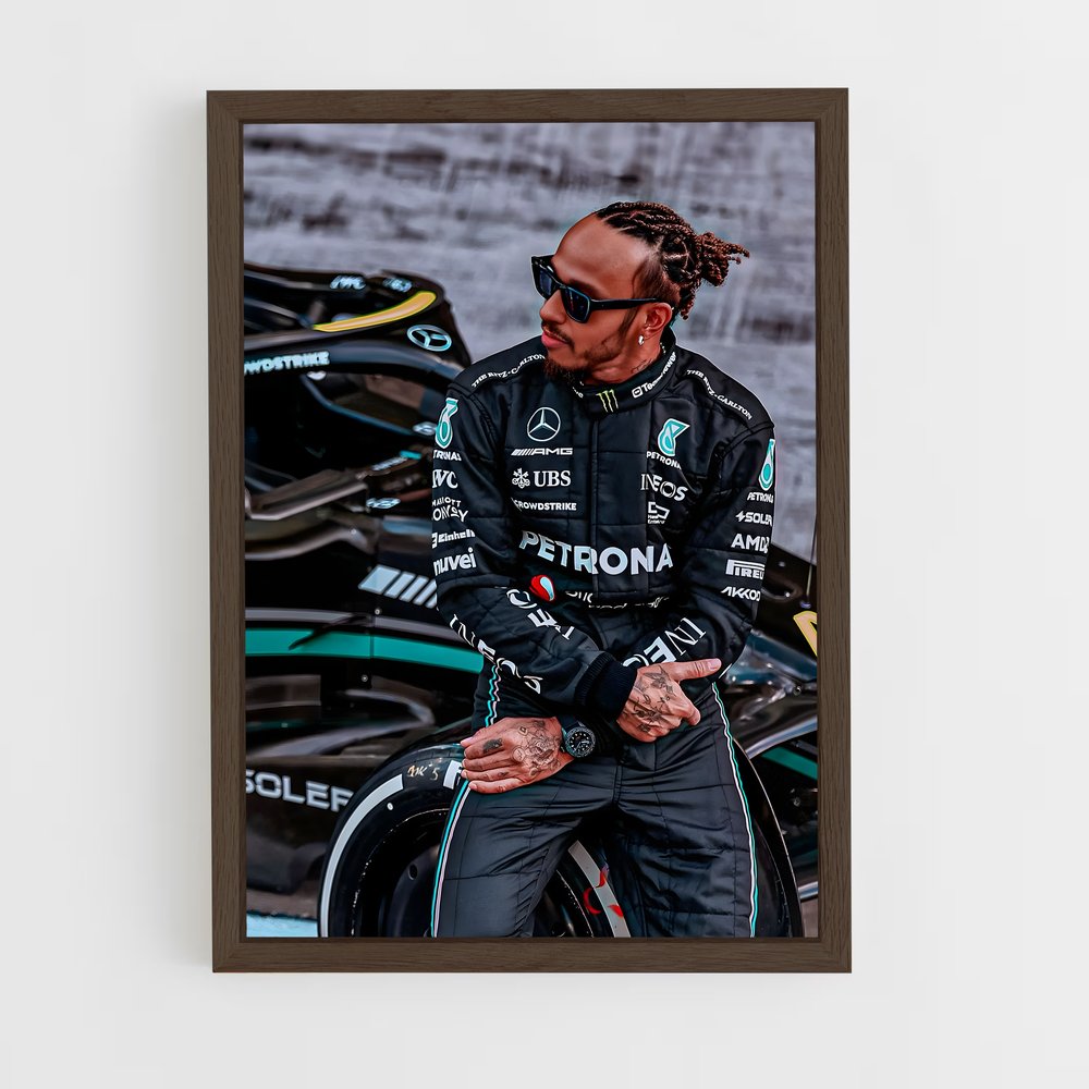 ap-lewis hamilton-7 cadre Bois foncé