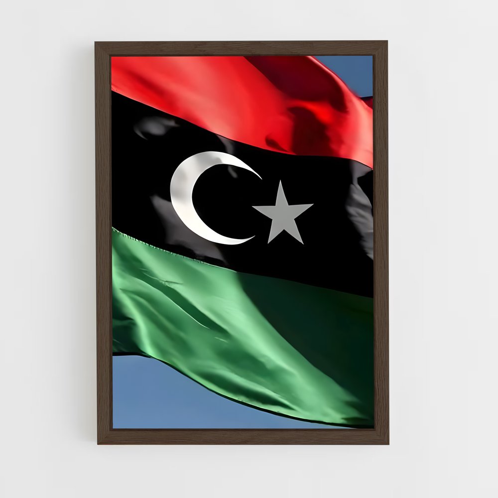 ap-libya flag-3 cadre Bois foncé