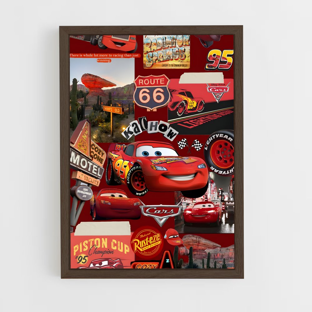 ap-lightning mcqueen-3 cadre Bois foncé