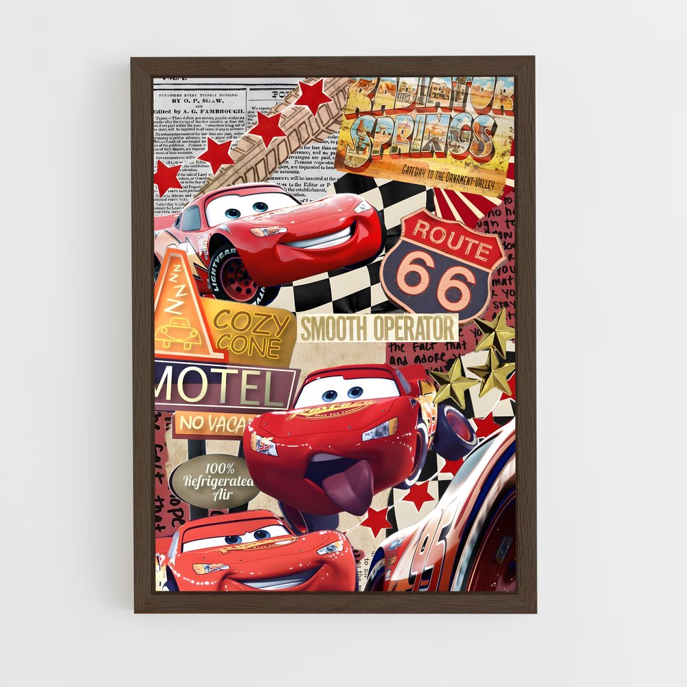 ap-lightning mcqueen-8 cadre Bois foncé