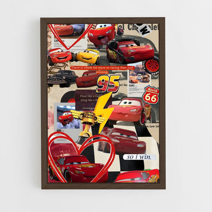 ap-lightning mcqueen cars-2 cadre Bois foncé