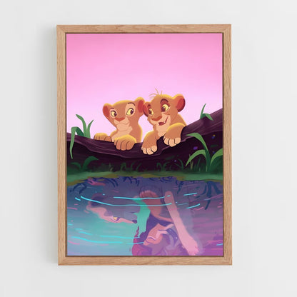 ap-lion king-5 cadre Bois clair