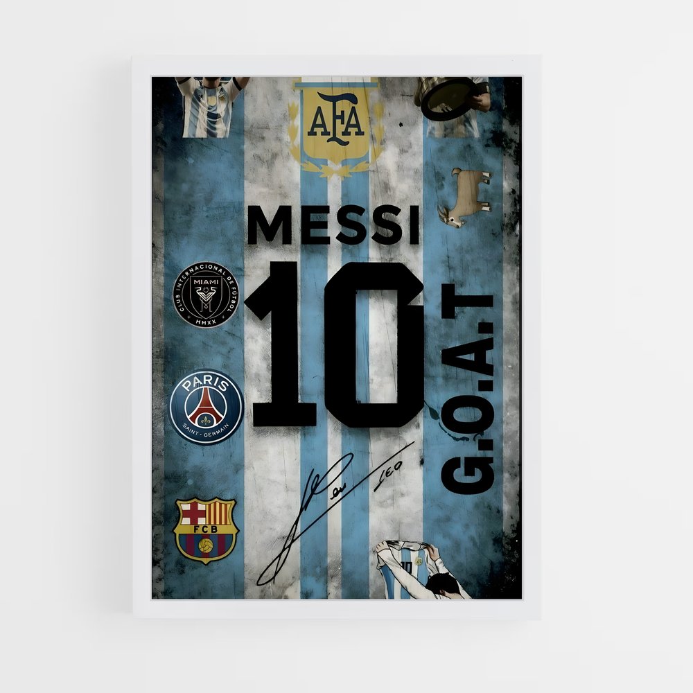 ap-lionel messi-14 cadre Blanc