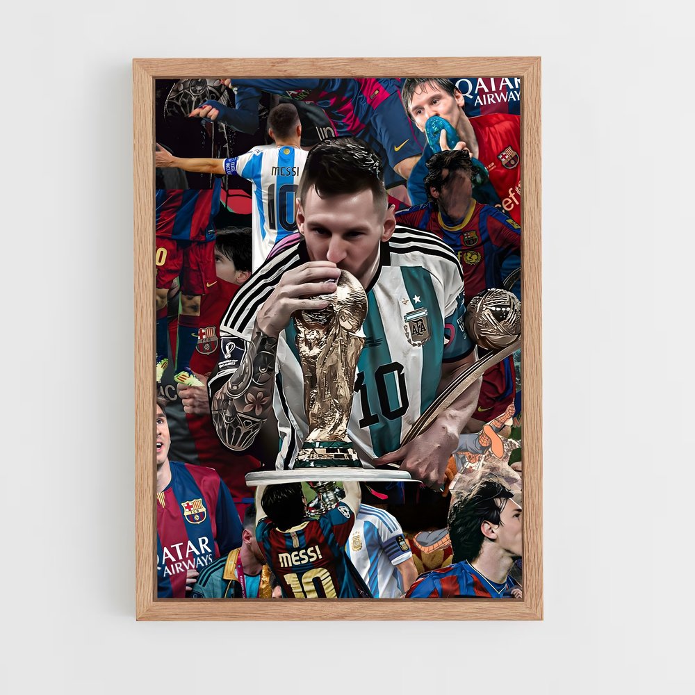 ap-lionel messi-3 cadre Bois clair