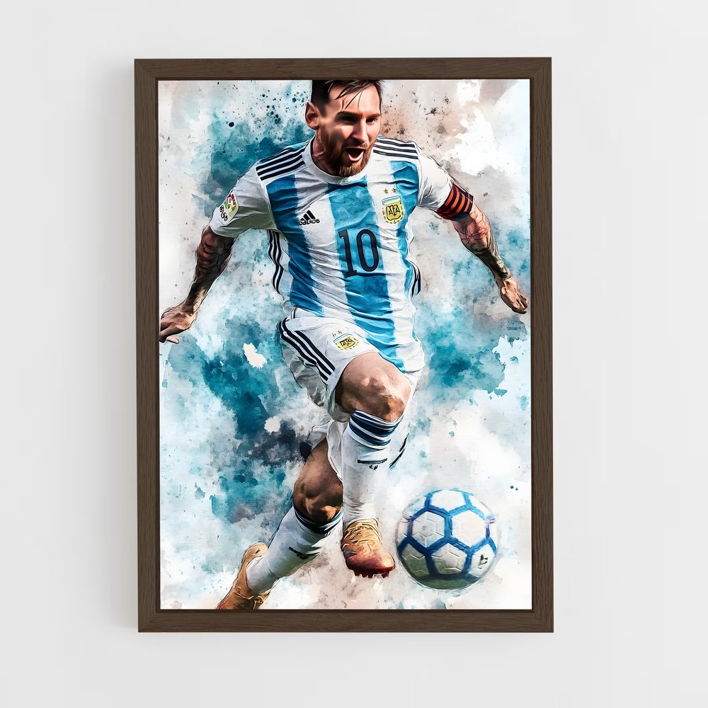 ap-lionel messi-4 cadre Bois foncé