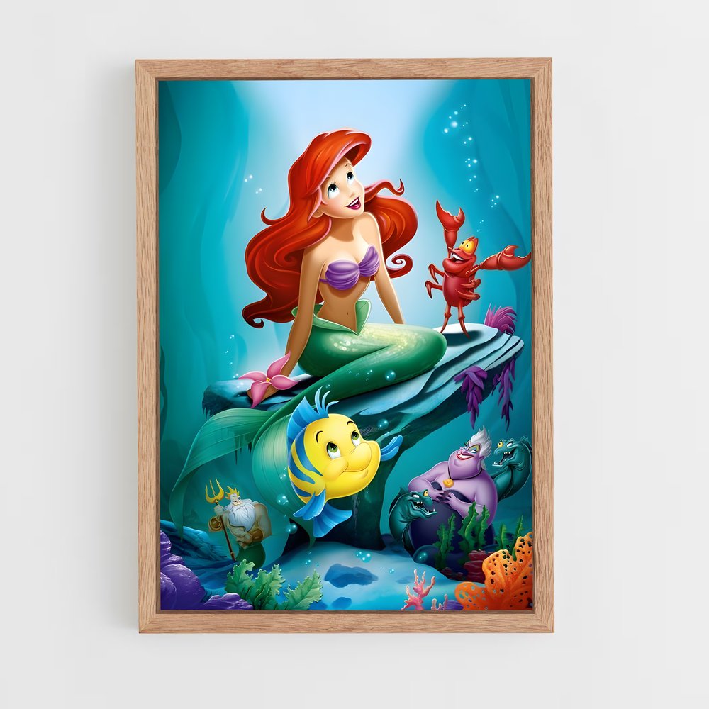 ap-little mermaid-4 cadre Bois clair