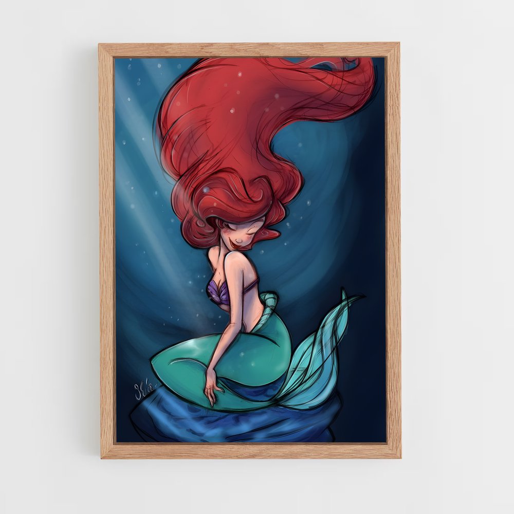 ap-little mermaid-5 cadre Bois clair