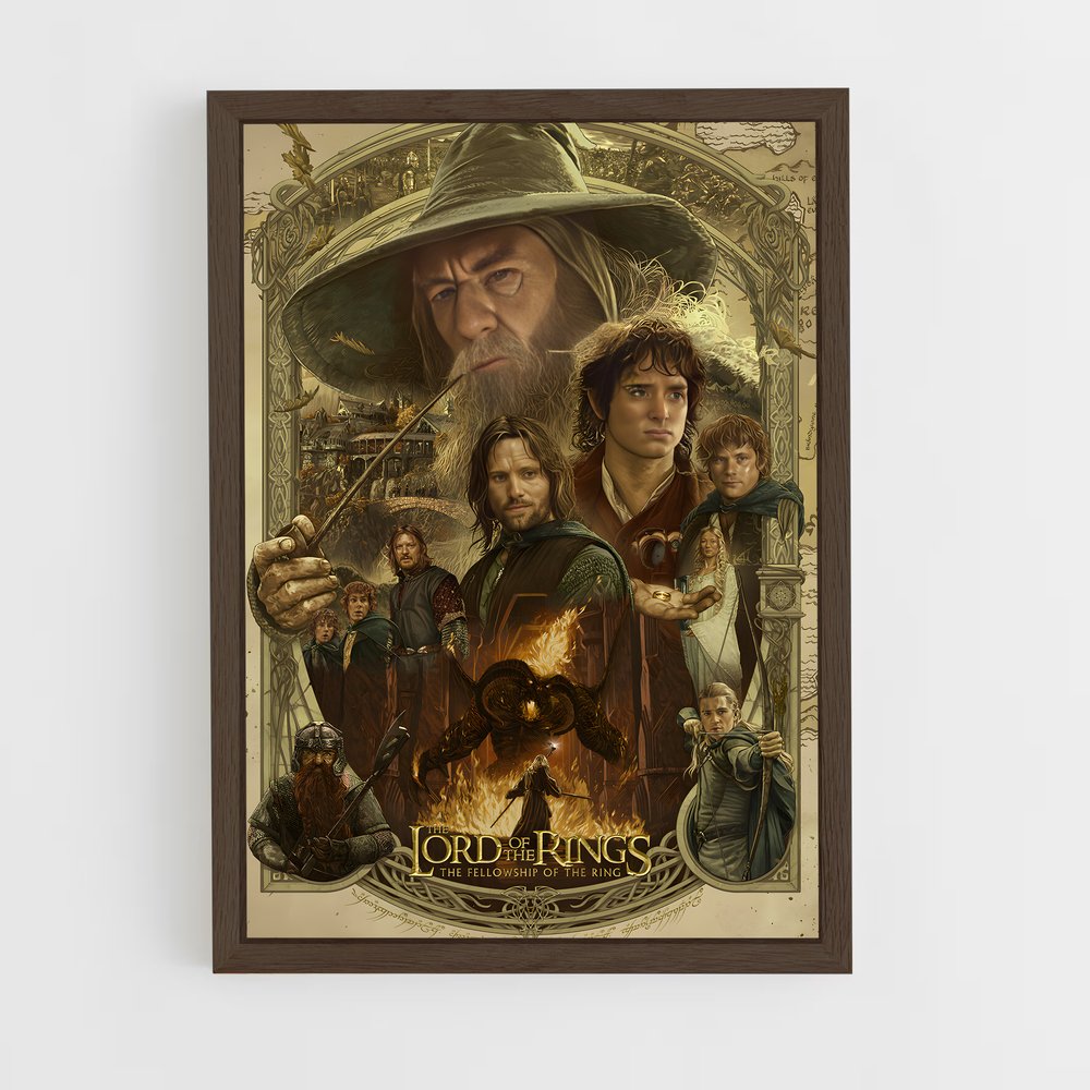 ap-lord of the rings-1 cadre Bois foncé